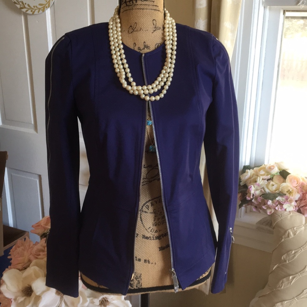 • NWT • $498 WORTH NY Purple Moon Scuba Style Jacket - Picture 4 of 16